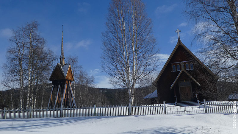 Eglise en bois à Kvikkjokk.